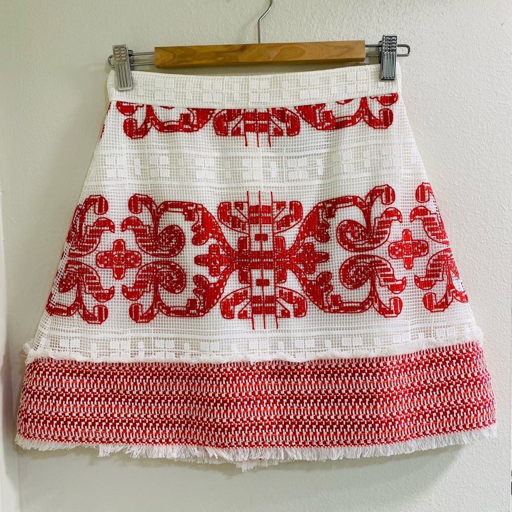 ALEXIS Anzel Skirt in Red Embroidery Size XS - Picture 2 of 8